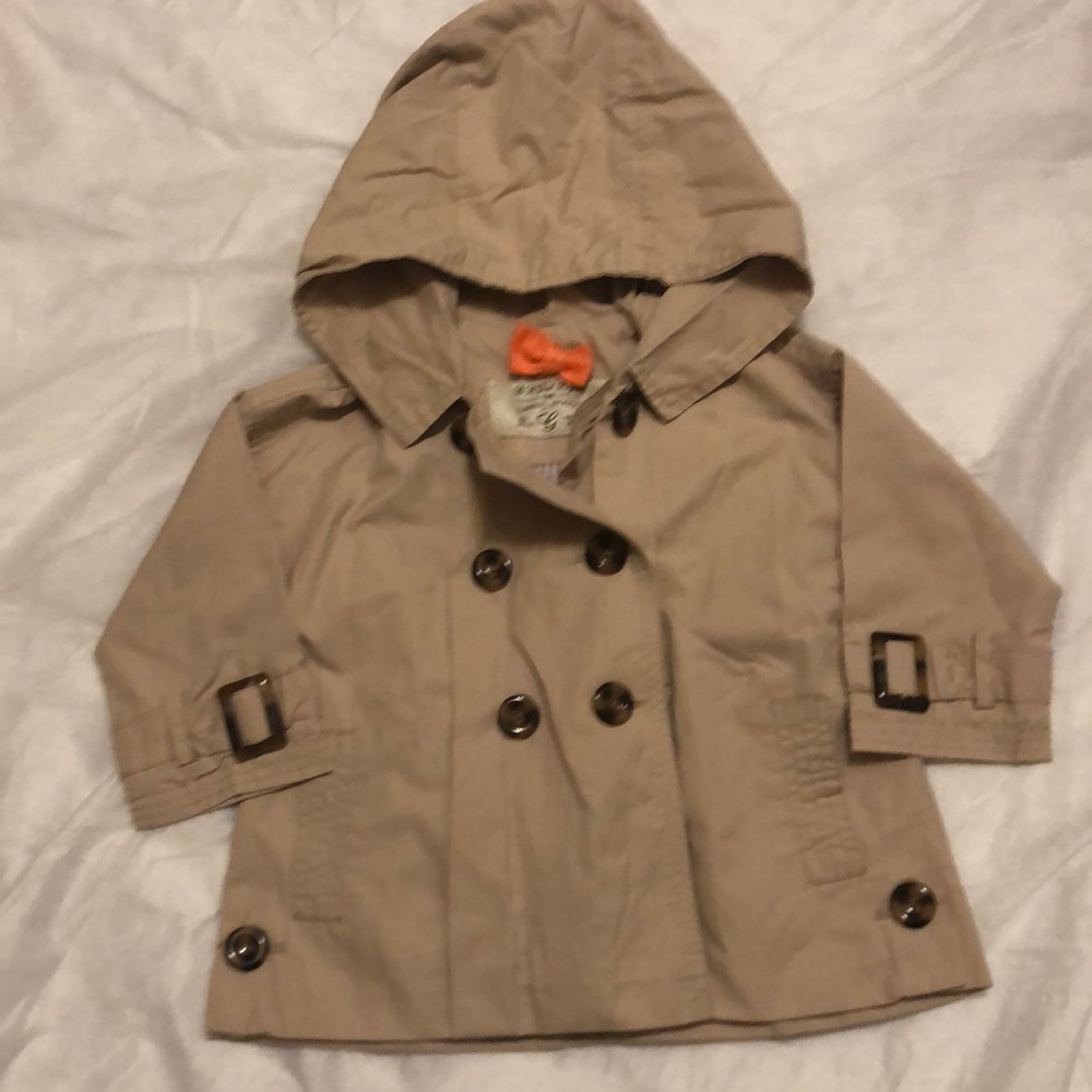 Zara Baby Hooded Tan Pea Coat